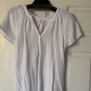 Just Living White Textured Blouse